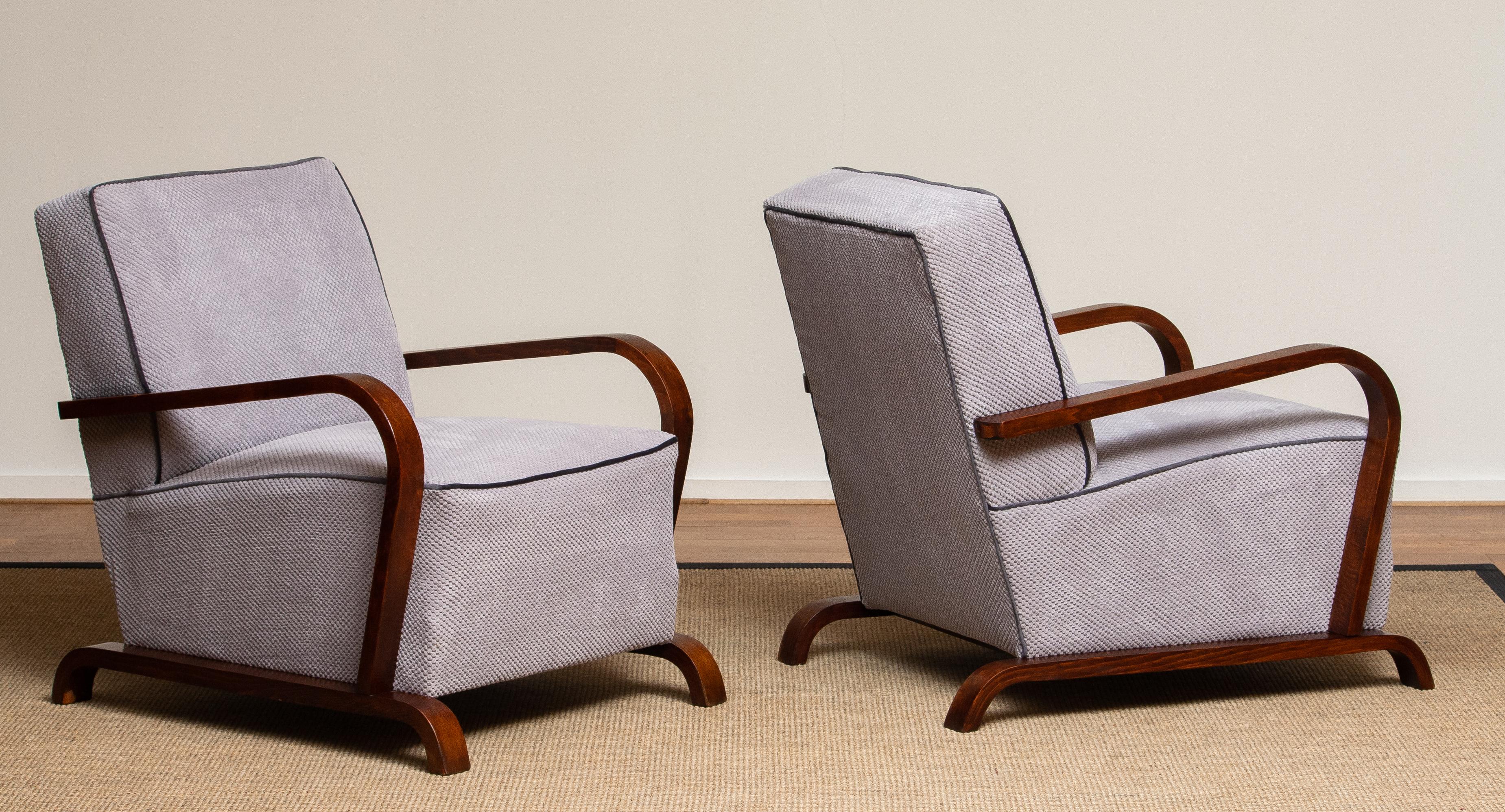 1920s, Pair of Scandinavian Art Deco Armchair / Lounge / Club Chairs from Sweden 2