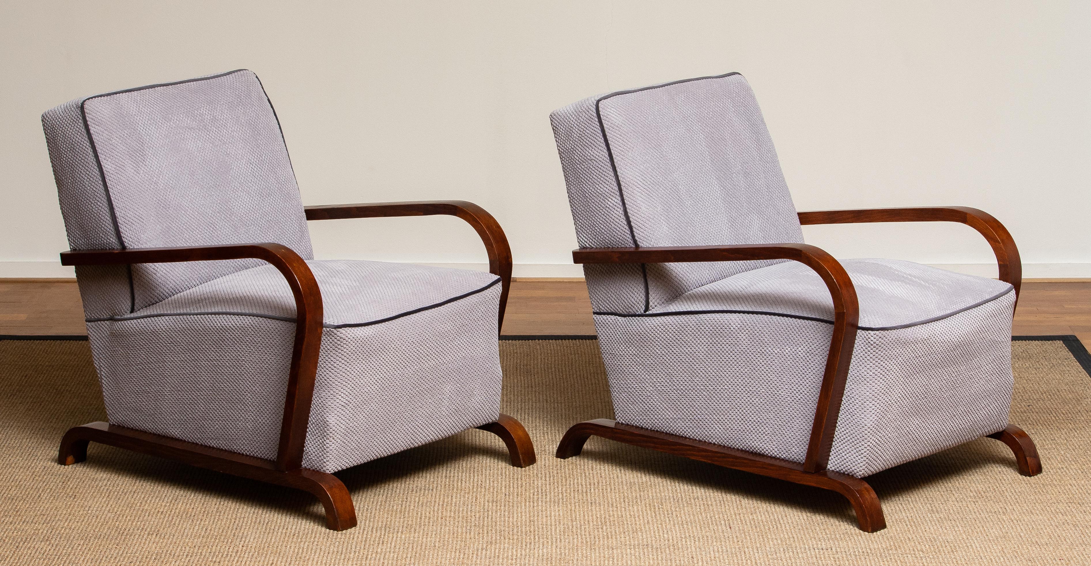 1920s, Pair of Scandinavian Art Deco Armchair / Lounge / Club Chairs from Sweden 3