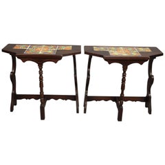 Antique 1920s Pair of Spanish Revival Malibu Consoles