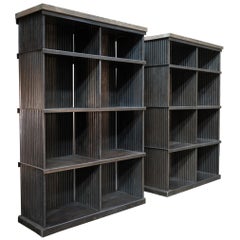 Used 1920s Pair of Strafor Shelves in Corrugated Iron and Pine Top