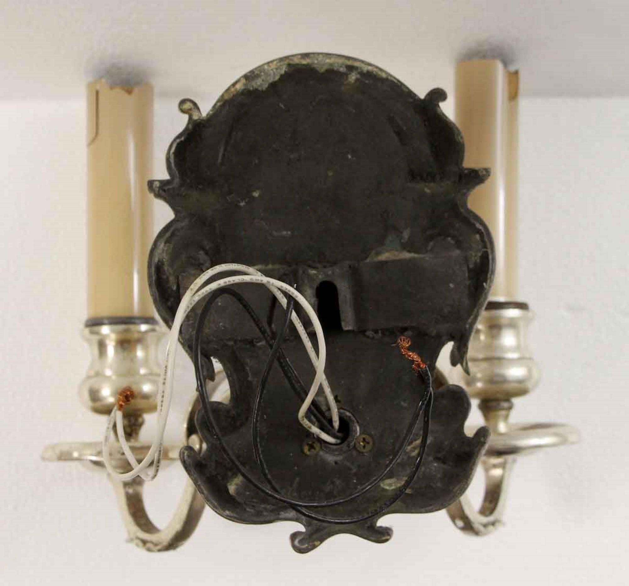 1920s Pair of Traditional Silver Plated Brass Sconces, Quantity Available 2