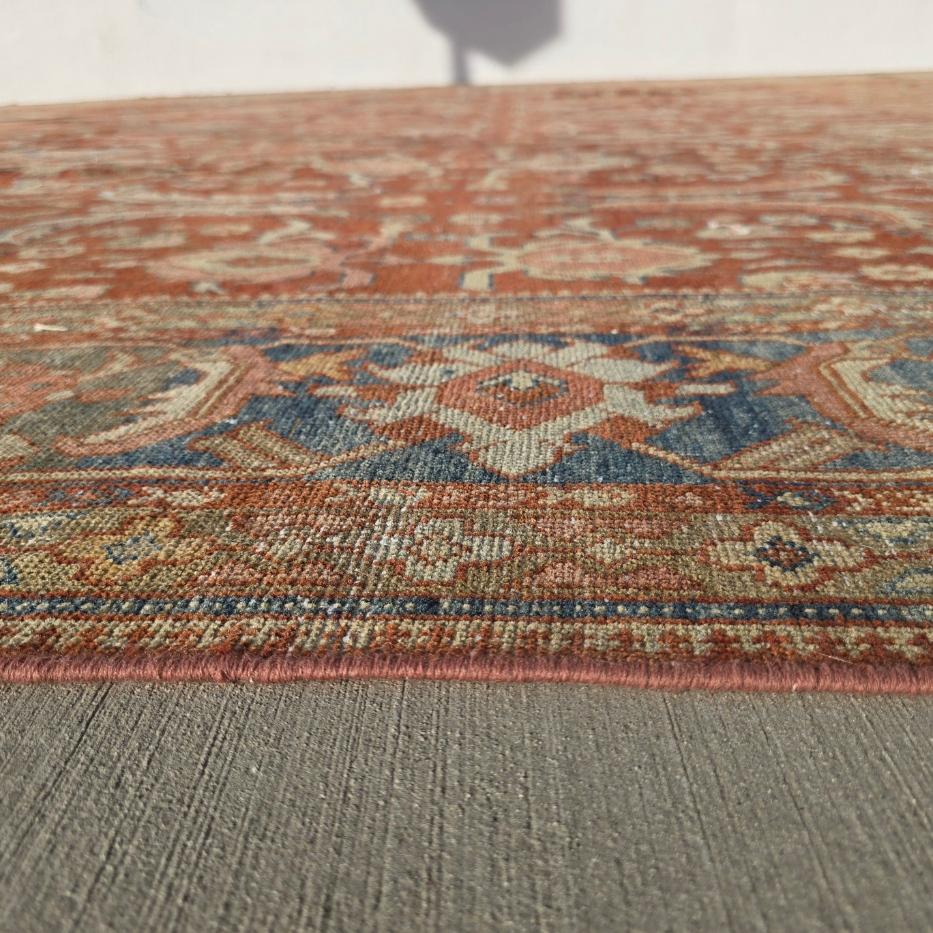 Hand-Knotted 1920s Palace size Rust Persian Sultanabad Rug 12x18 For Sale