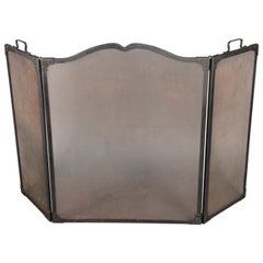 Antique 1920s Panel Firescreen Simple with Three Panels
