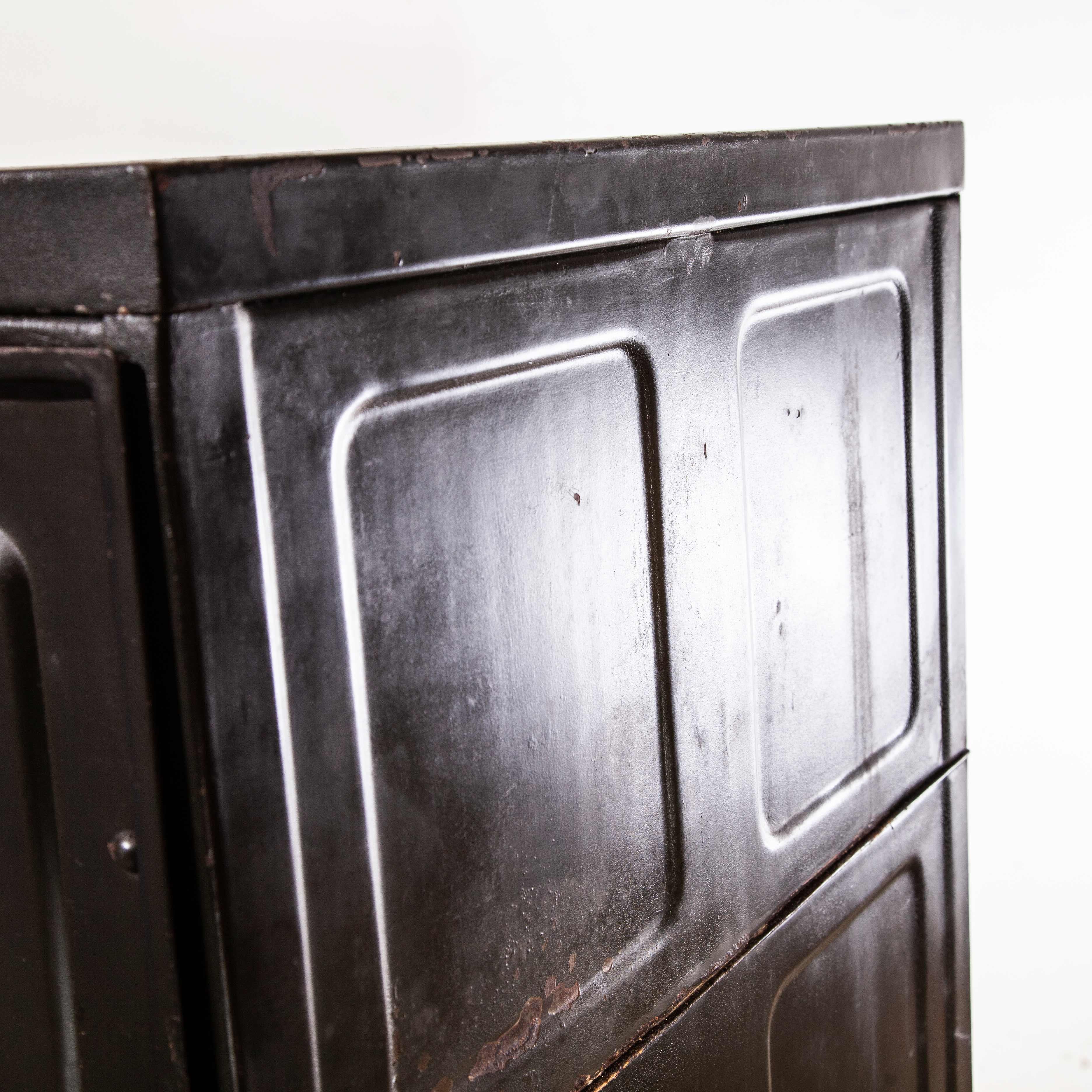1920s Paneled Sheet Metal Filing Cabinet, Chest Of Drawers 5