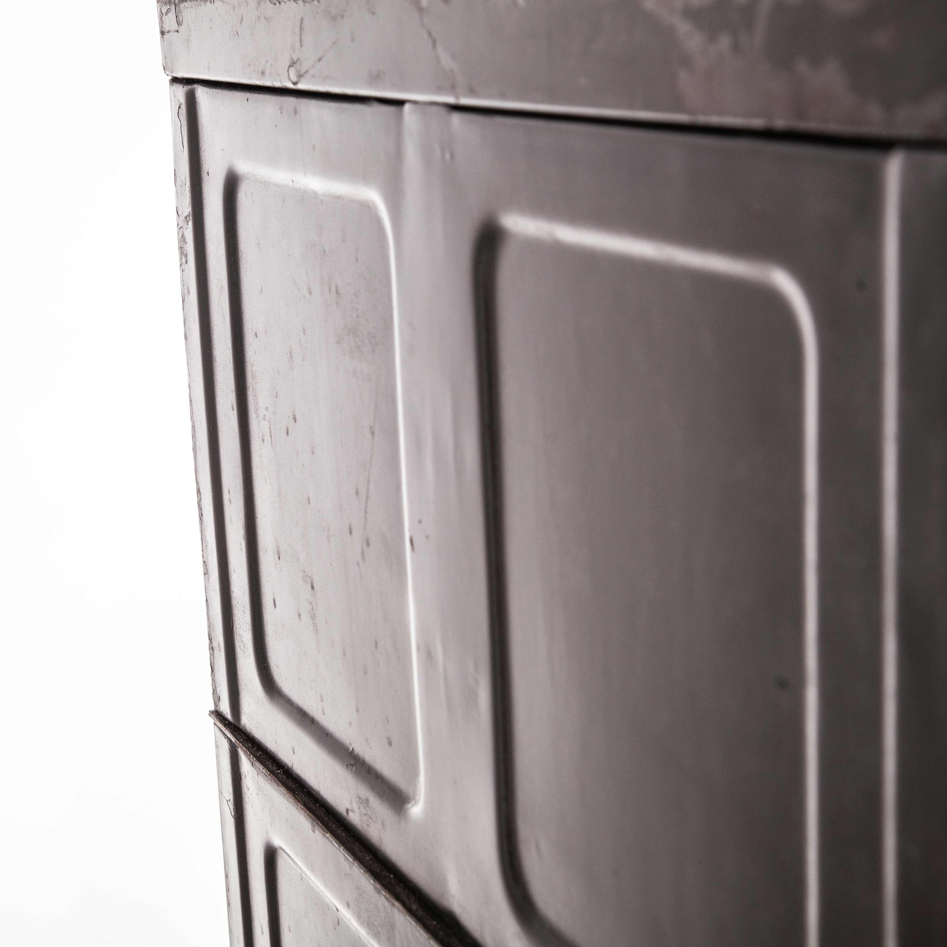 1920s Paneled Sheet Metal Filing Cabinet, Chest Of Drawers 6