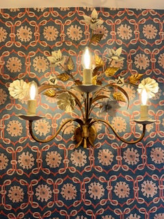 1920s Parisian Atelier Parcel-Gilt Tôle Peinte Wall Sconce, Maison Jansen Style