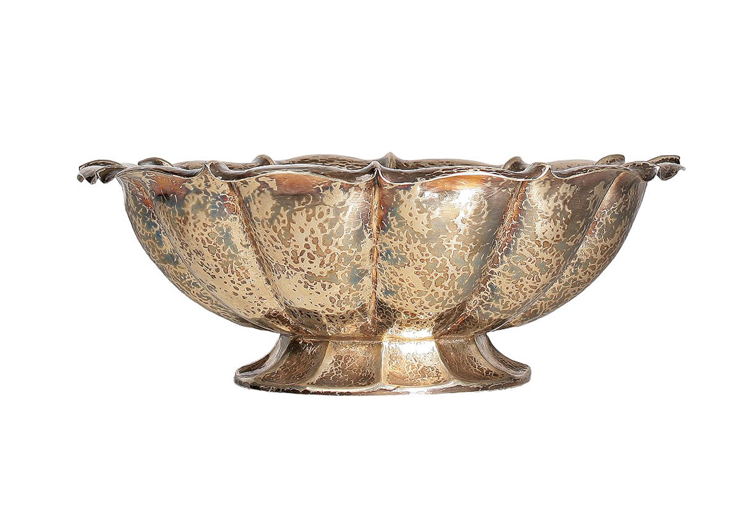 Cuenco de metal veteado de 1910 de Dagobert Peche para Wiener Werkstätte, Austria Secesión de Viena en venta