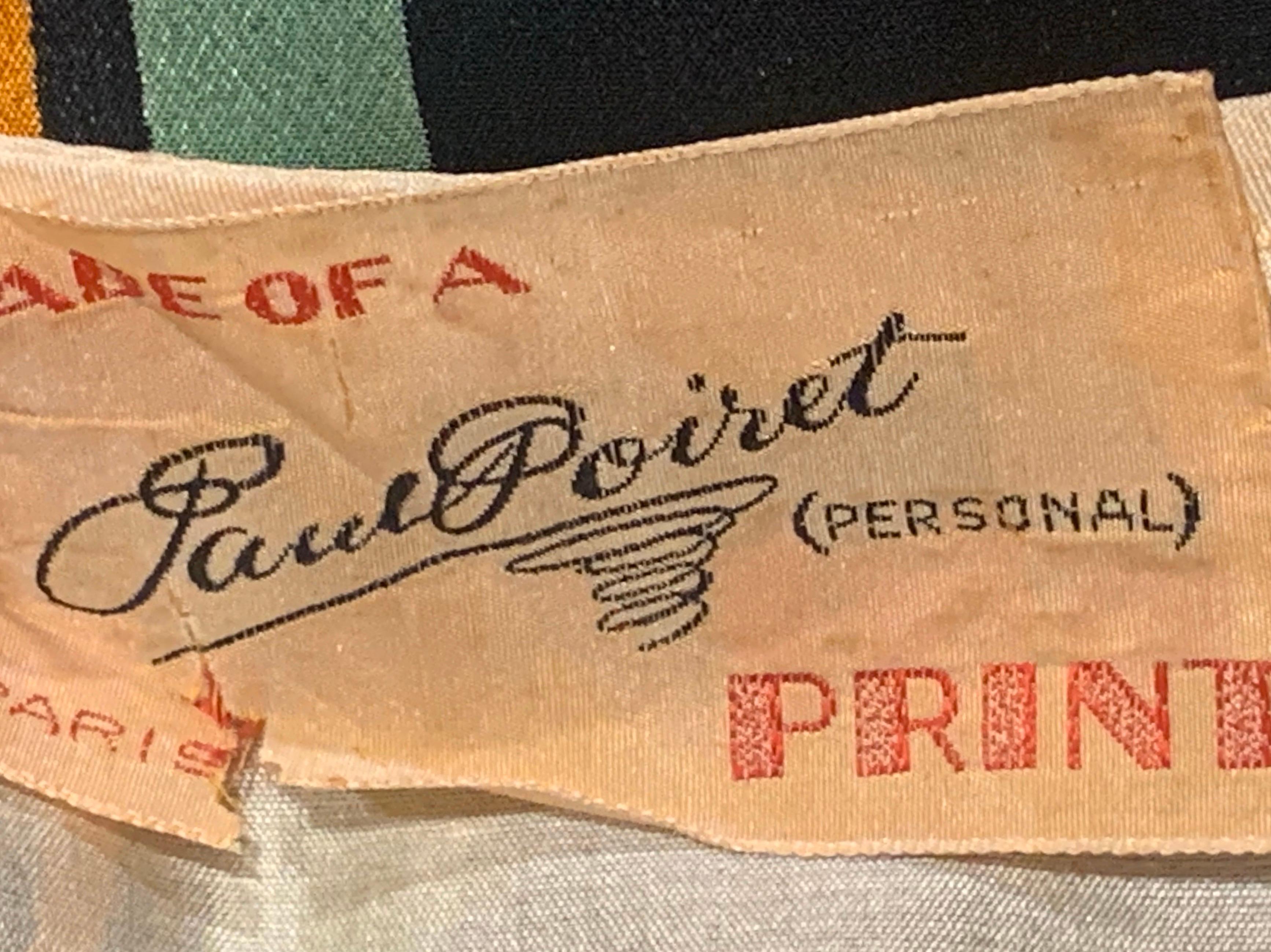 1920s Paul Poiret Original Fabric Art Deco Floral & Stripe Day Dress  8