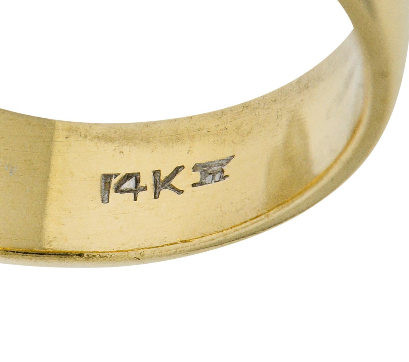 1920er Jahre Pfau 1::75 Karat Alt Europäischer Schliff Diamant 14 Karat Gold Unisex Ring 5