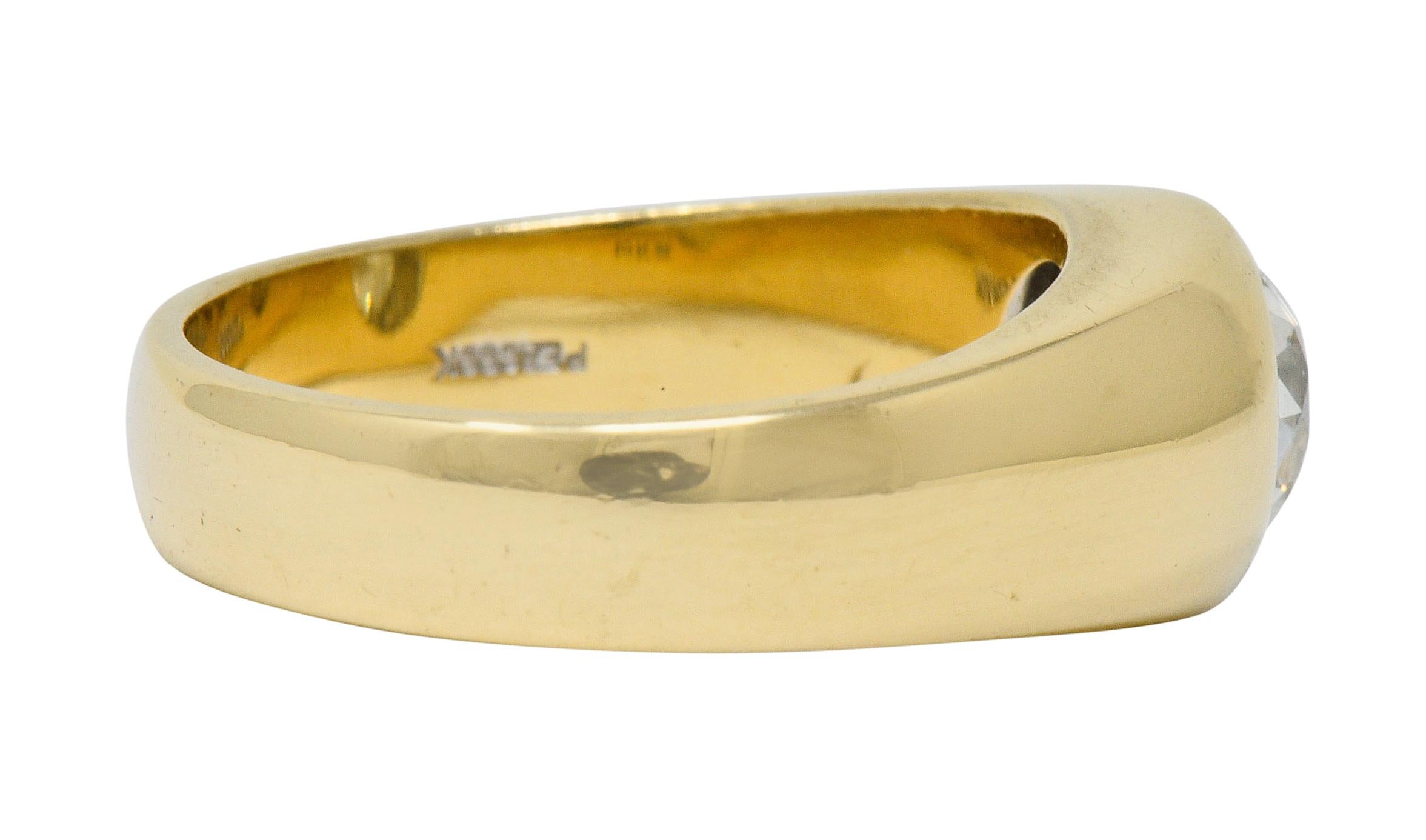 1920er Jahre Pfau 1::75 Karat Alt Europäischer Schliff Diamant 14 Karat Gold Unisex Ring (Retro)