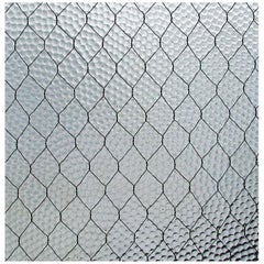 1920s 'Pebbled' Vintage Chicken Wire Glass