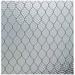 1920s 'Pebbled' Vintage Chicken Wire Glass