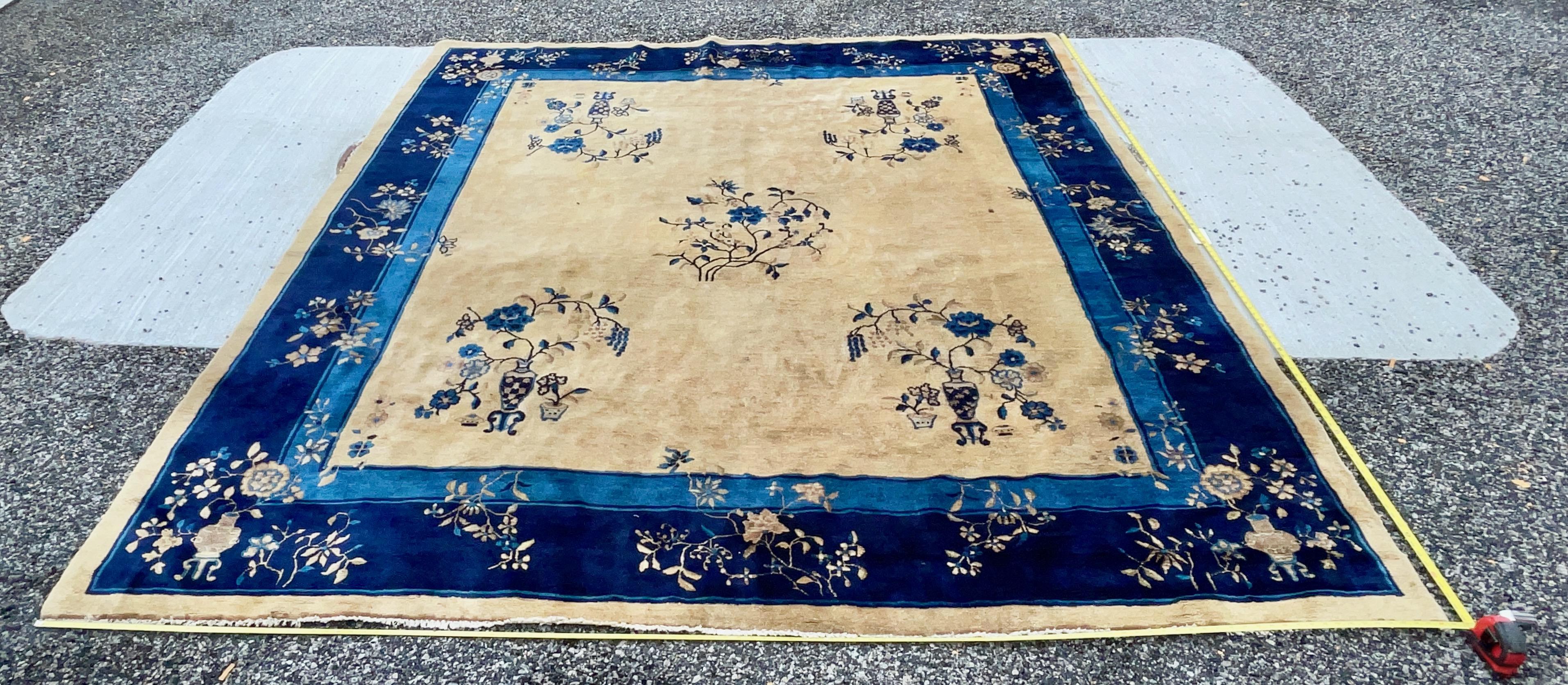 1920's Peking Chinese Art Deco Rug 9' x 10' For Sale 12