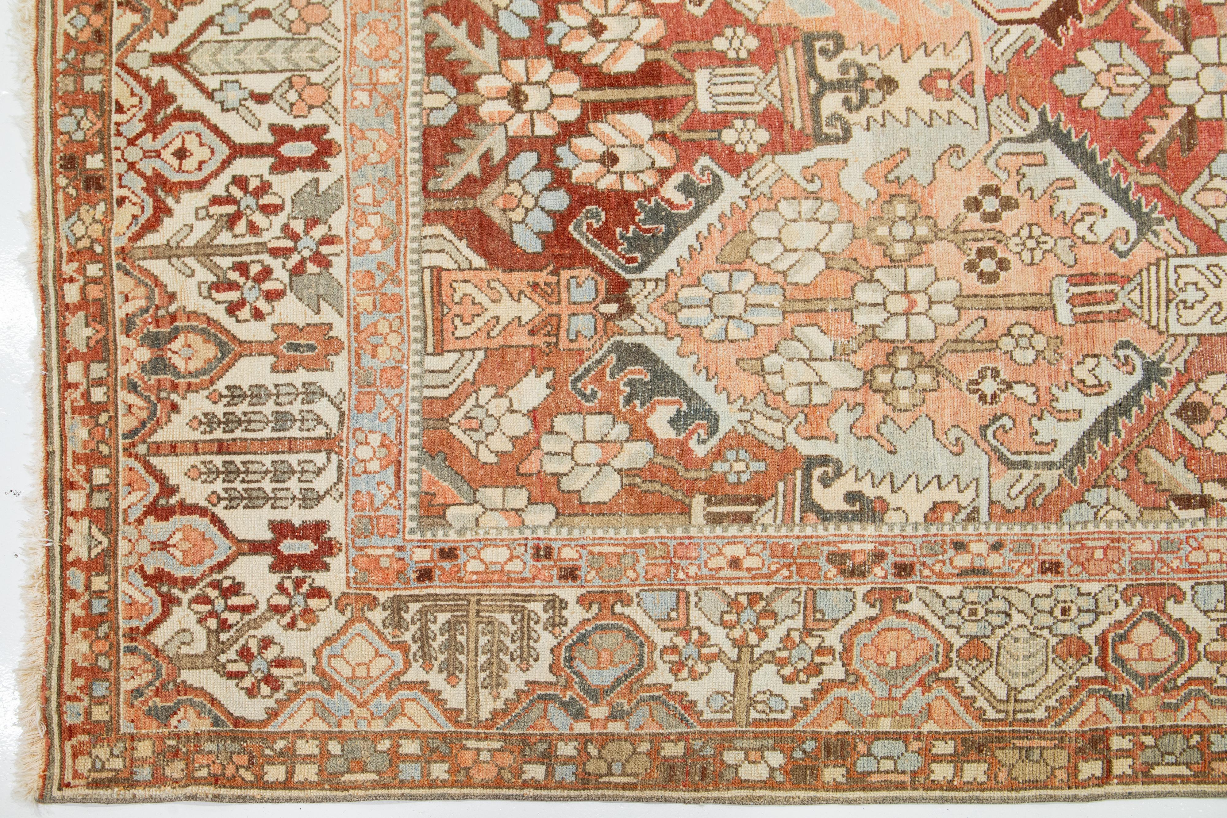20th Century 1920s Persian Bakhtiari Wool Rug Handmade With Multicolor Design  For Sale