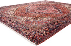 1920's Persian Heriz Carpet with Traditional Style