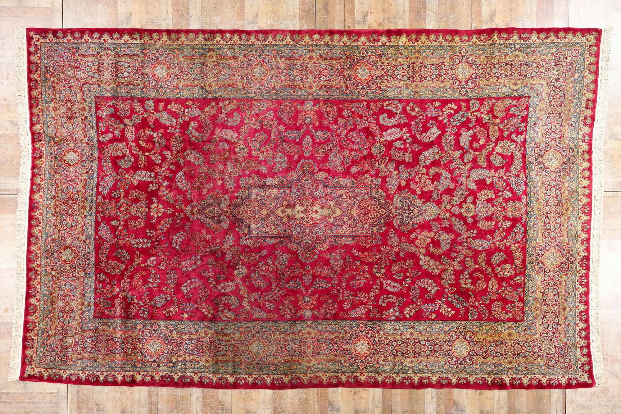 Persischer Kerman-Teppich aus den 1920er Jahren im traditionellen Stil im Angebot 4