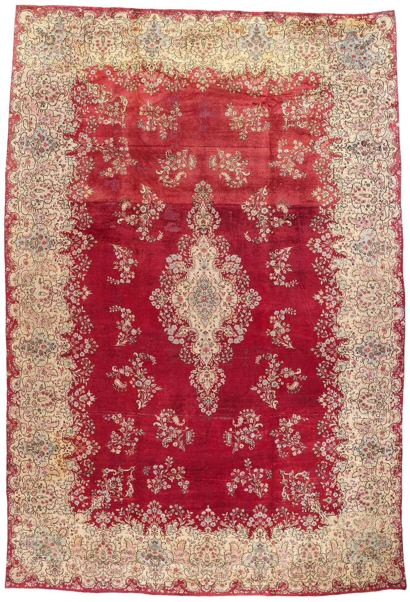 Persischer Kerman-Teppich aus den 1920er Jahren im traditionellen Stil