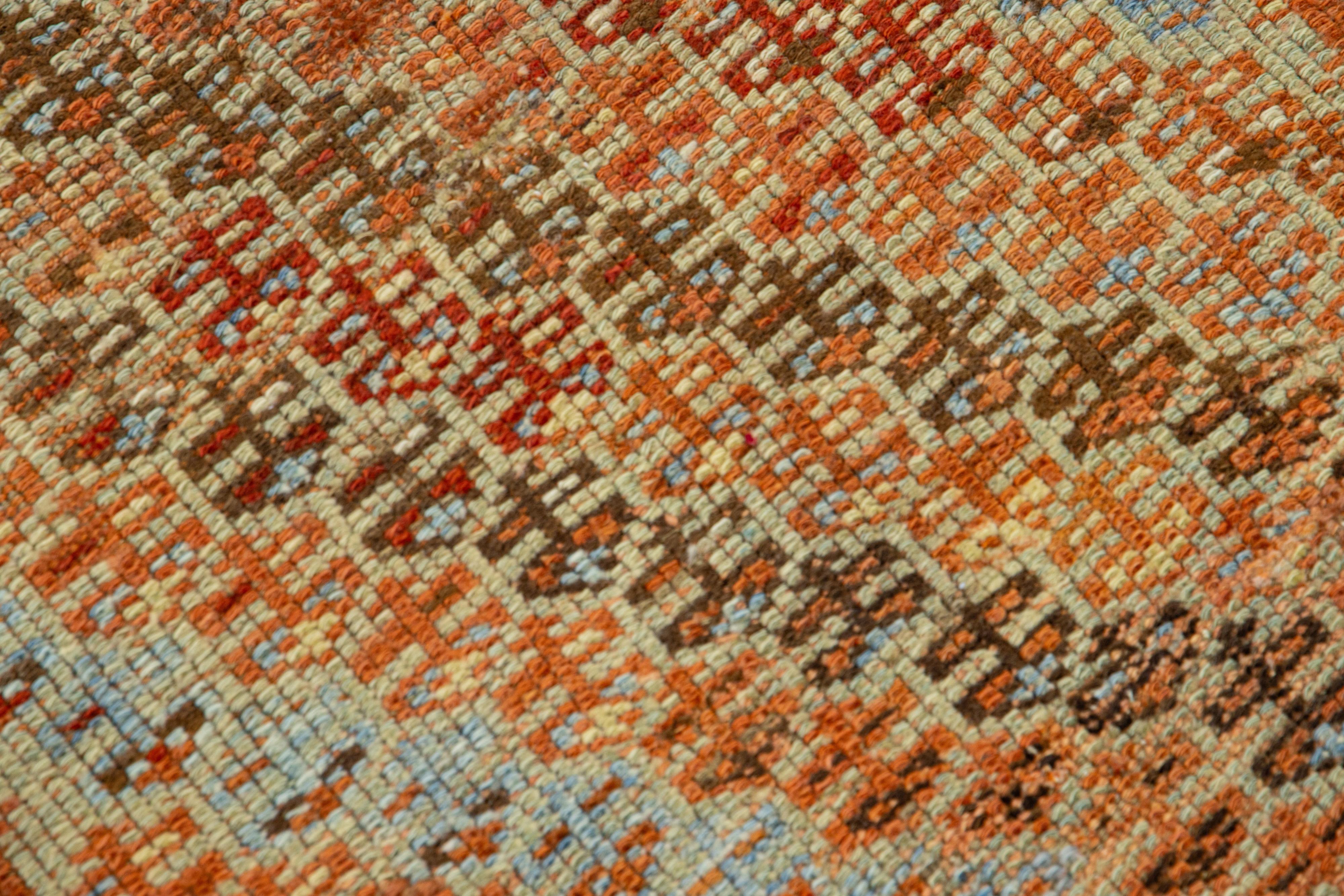 1920s Persian Kurdish Handmade Wool Runner with multicolor Geometric Design For Sale 1