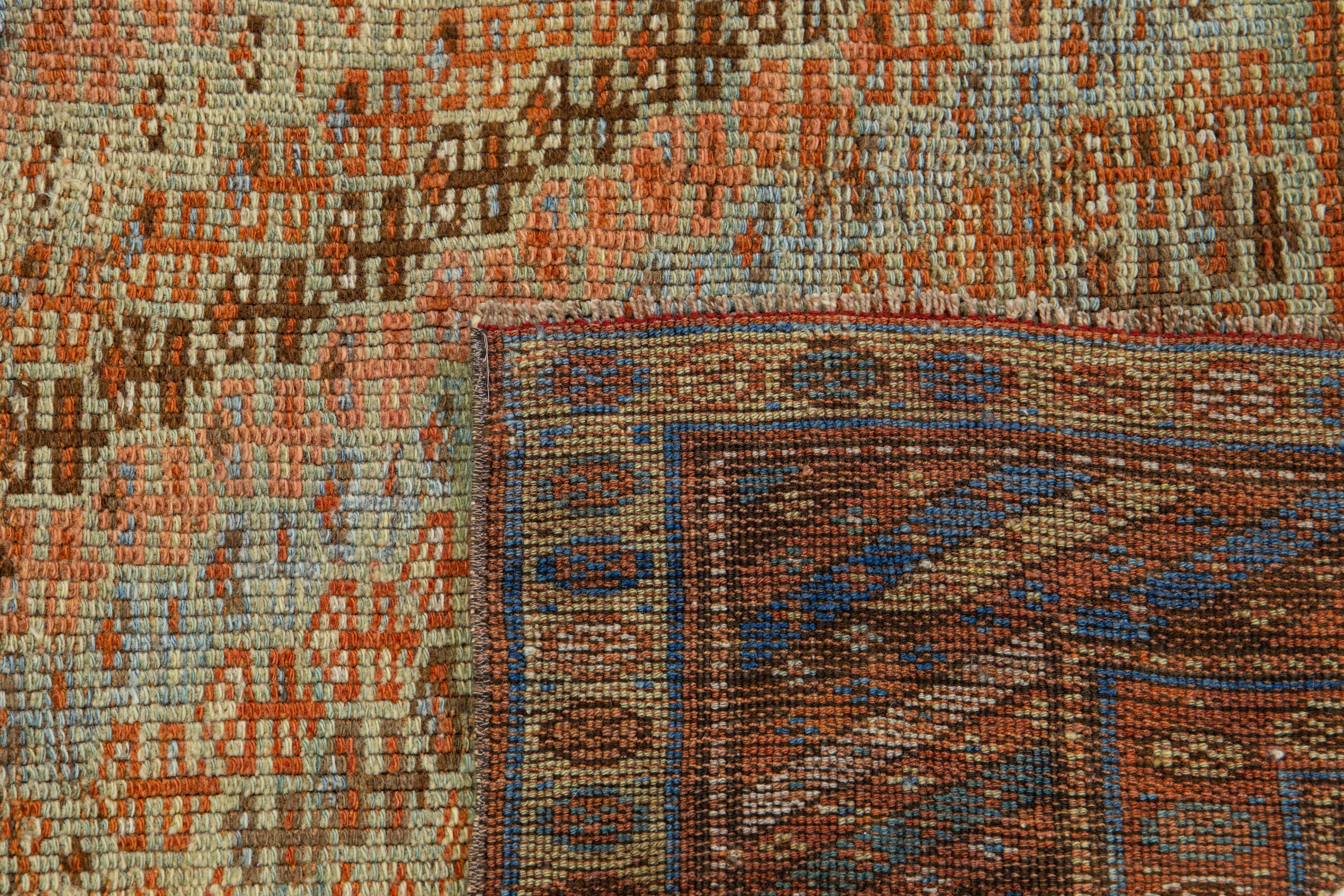 1920s Persian Kurdish Handmade Wool Runner with multicolor Geometric Design For Sale 3