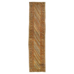 1920s Persian Kurdish Handmade Wool Runner with multicolor Geometric Design