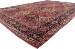 1920's Persian Lilihan Garden Panel Carpet with Modern Style