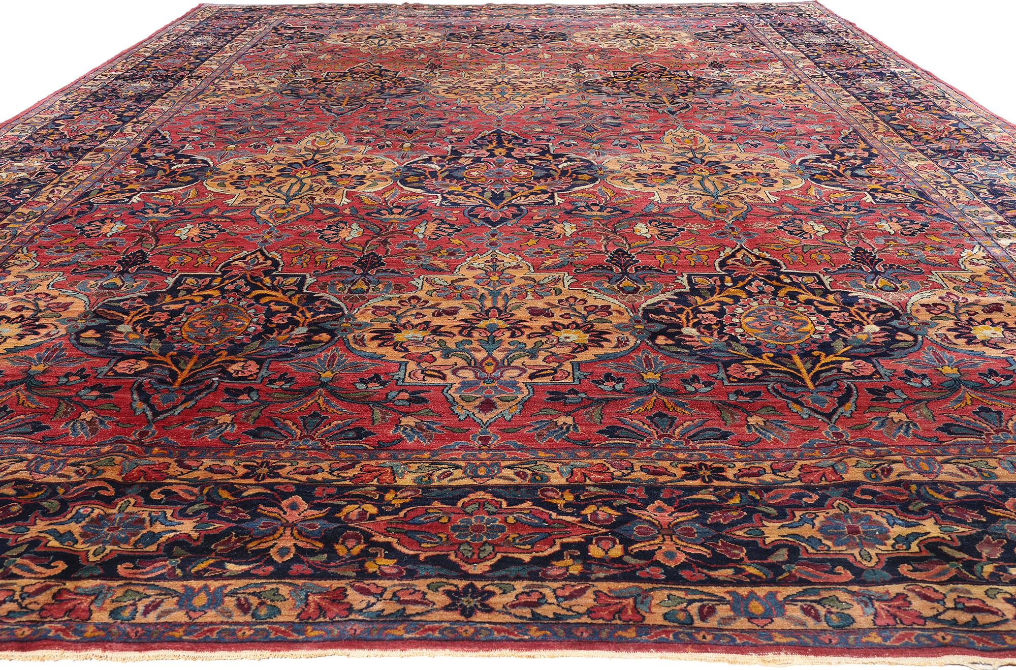 Regency Revival 1920's Persian Lilihan Garden Panel Carpet with Modern Style For Sale