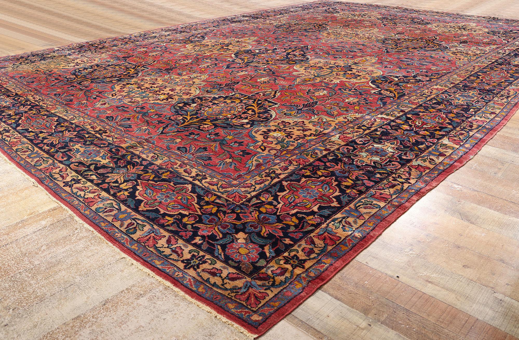 Wool 1920's Persian Lilihan Garden Panel Carpet with Modern Style For Sale