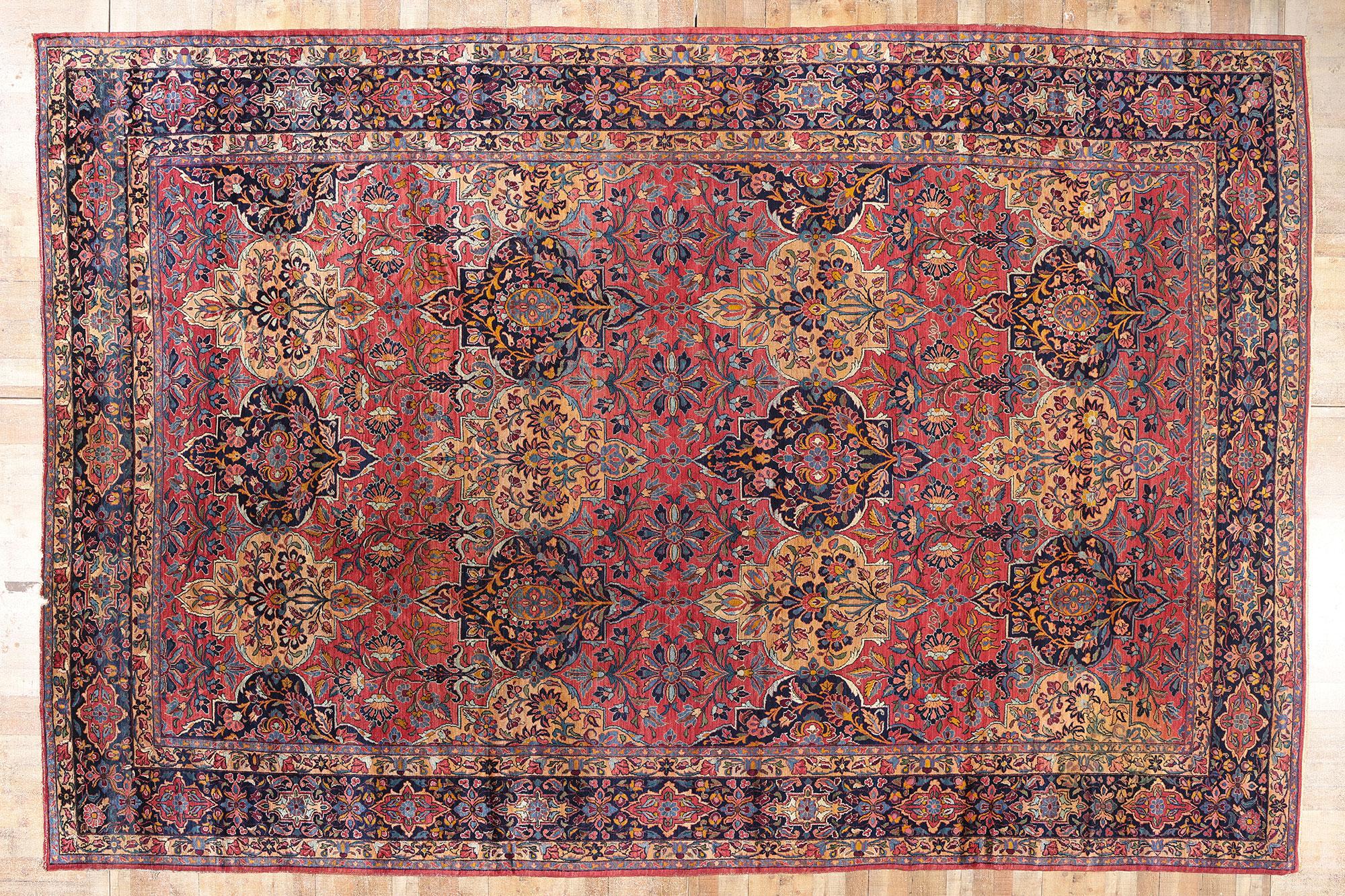 1920's Persian Lilihan Garden Panel Carpet with Modern Style For Sale 2
