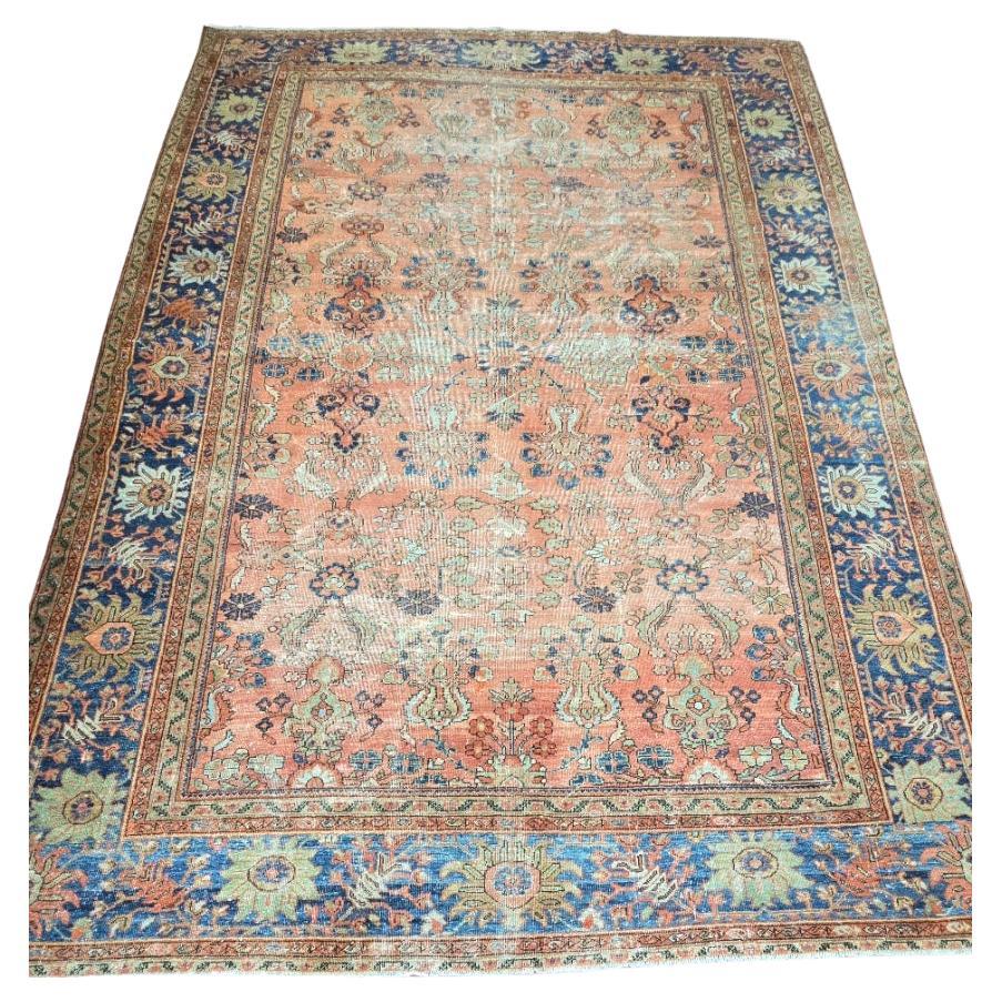1920s Persian Mahal Antique Rug beautiful patina 8.9x12