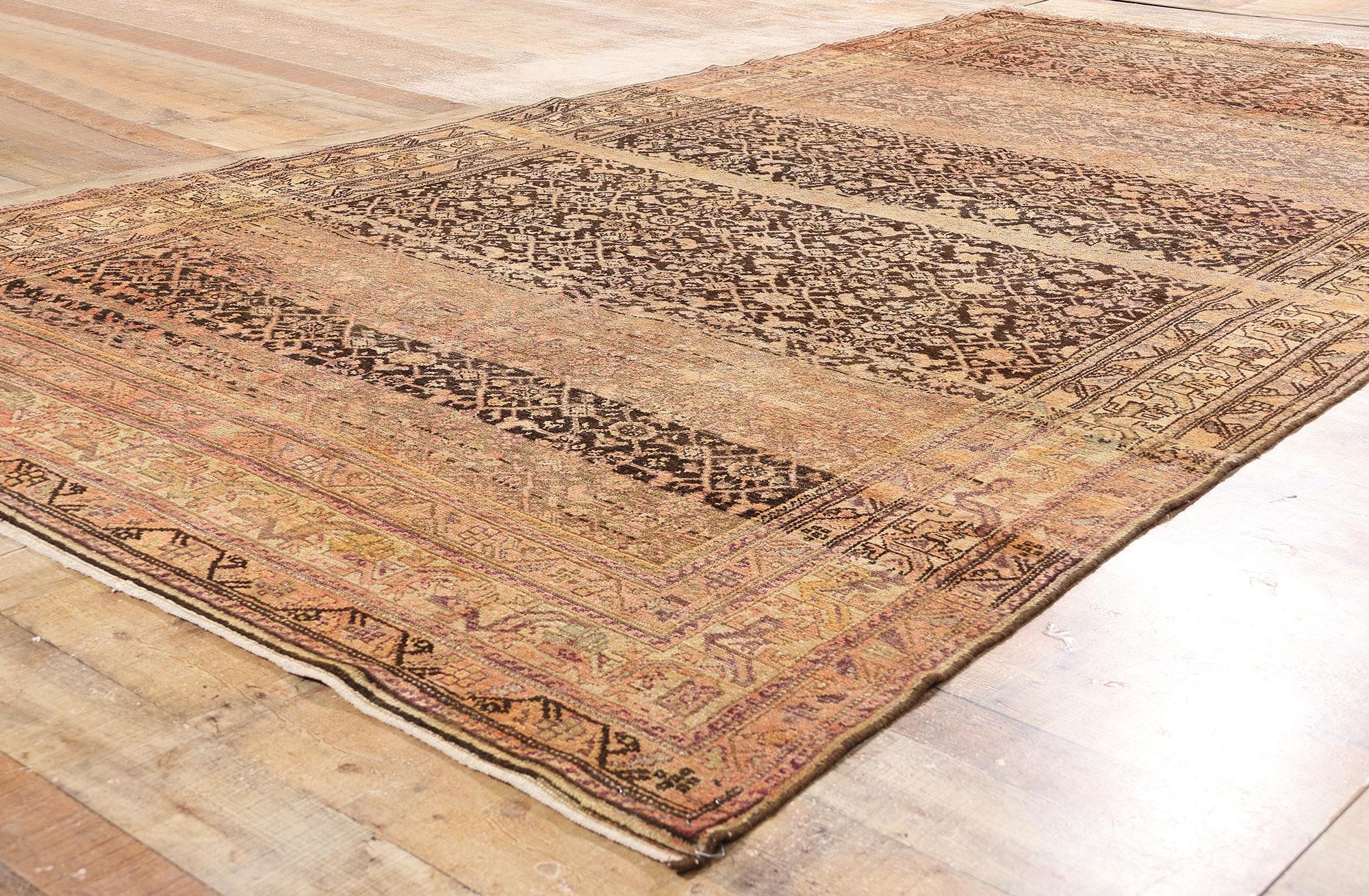 Lana Tappeto persiano Malayer del 1920 con stile moderno in vendita