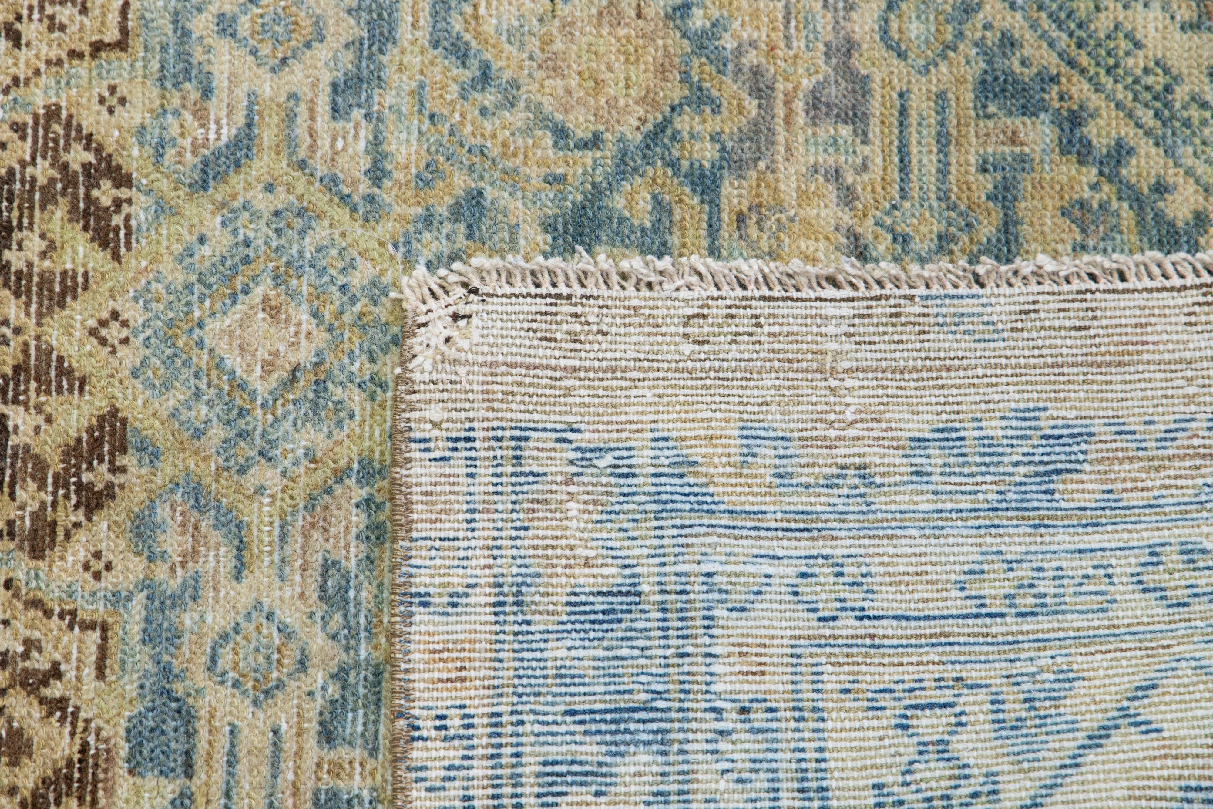 1920s Persian Malayer Wool Runner with Tribal Design In Blue For Sale 4