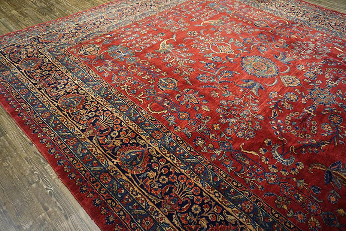 1920s Persian Manchester Kashan, Size: 12' 3