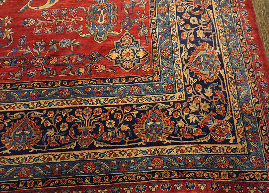 Hand-Knotted 1920s Persian Manchester Kashan 12' 3