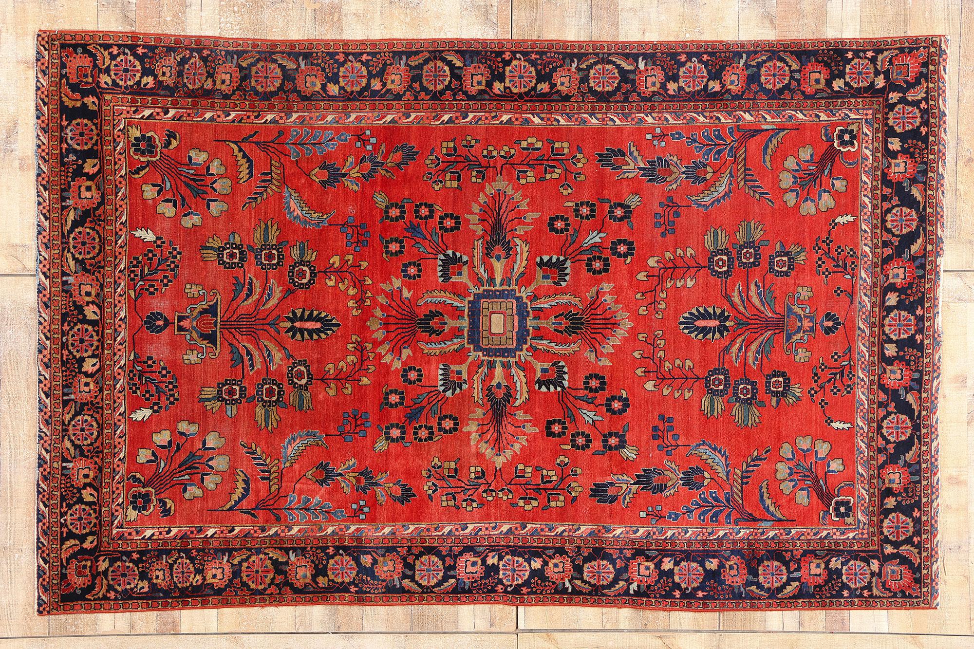 Tappeto persiano Mohajeran Sarouk del 1920 con stile moderno in vendita 2
