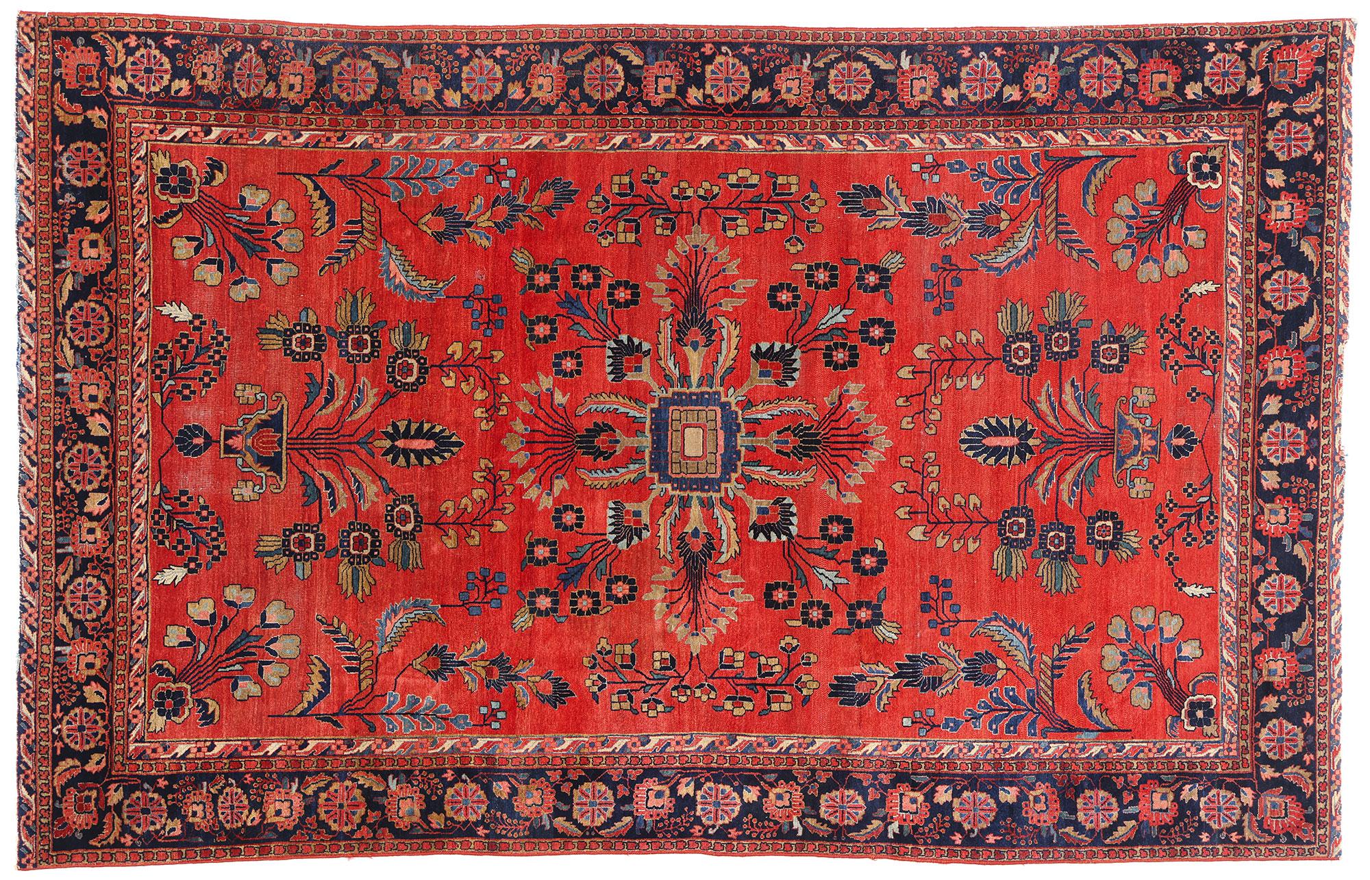 Tappeto persiano Mohajeran Sarouk del 1920 con stile moderno in vendita 3