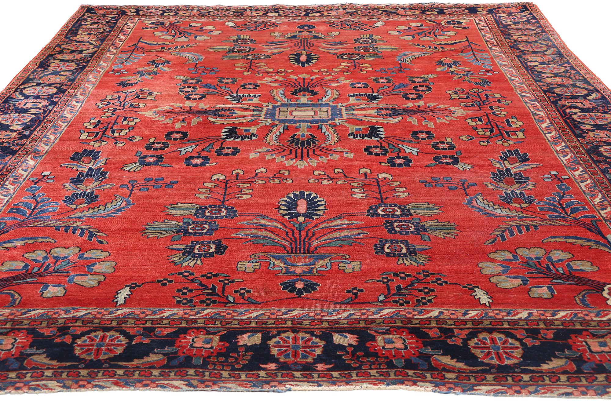 Stile impero Tappeto persiano Mohajeran Sarouk del 1920 con stile moderno in vendita