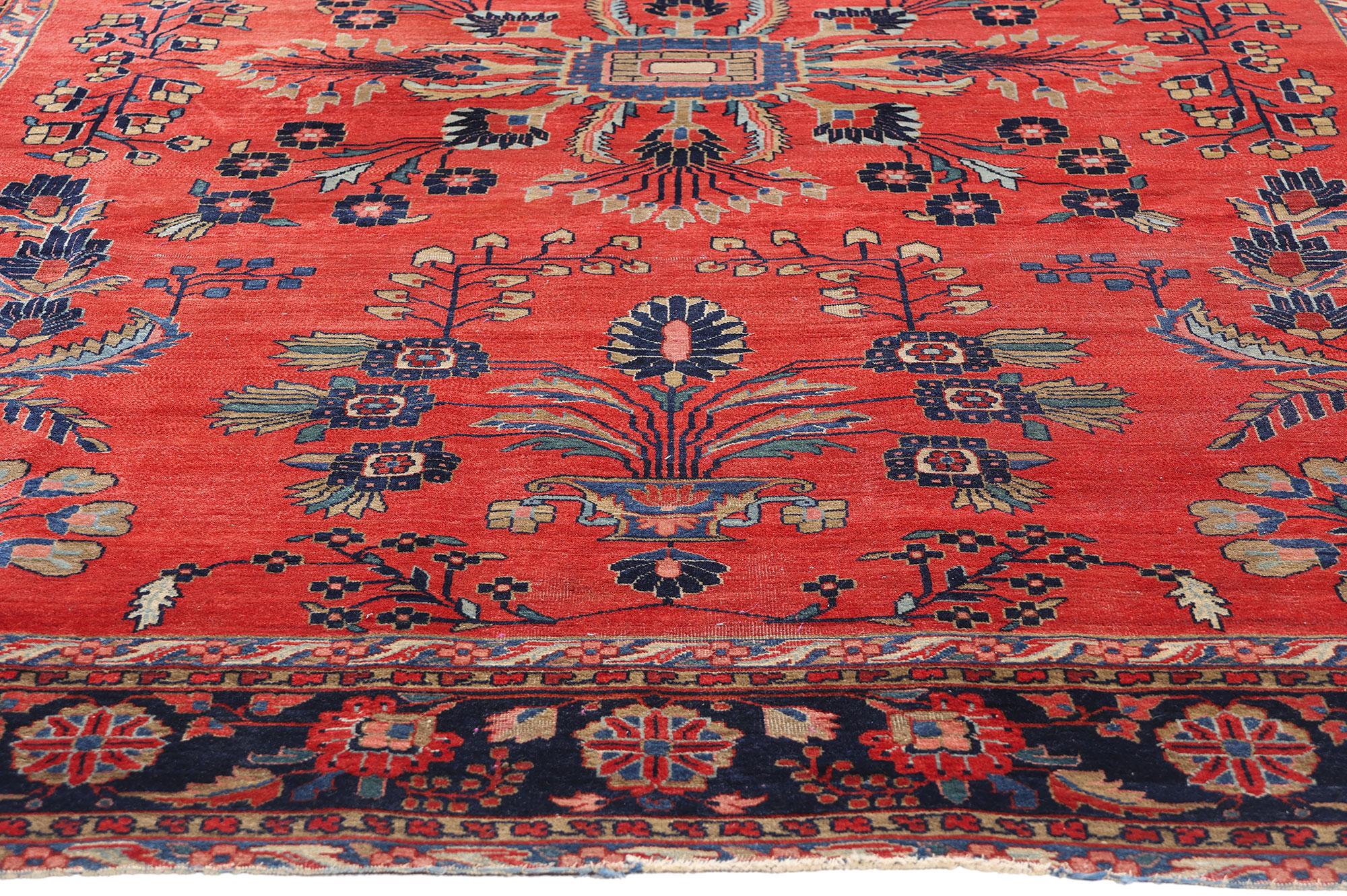 Persiano Tappeto persiano Mohajeran Sarouk del 1920 con stile moderno in vendita