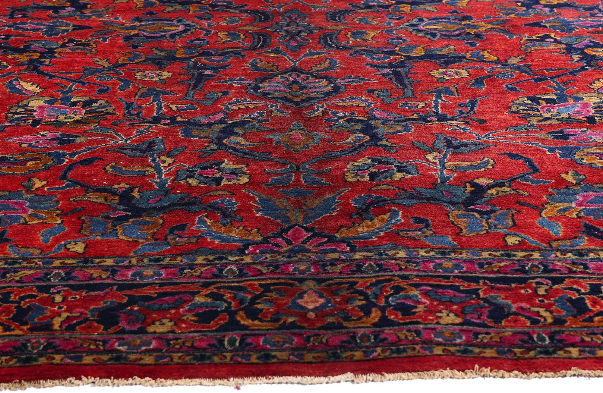 Hand-Knotted 1920's Persian Mohajeran Sarouk Carpet with Modern Style For Sale