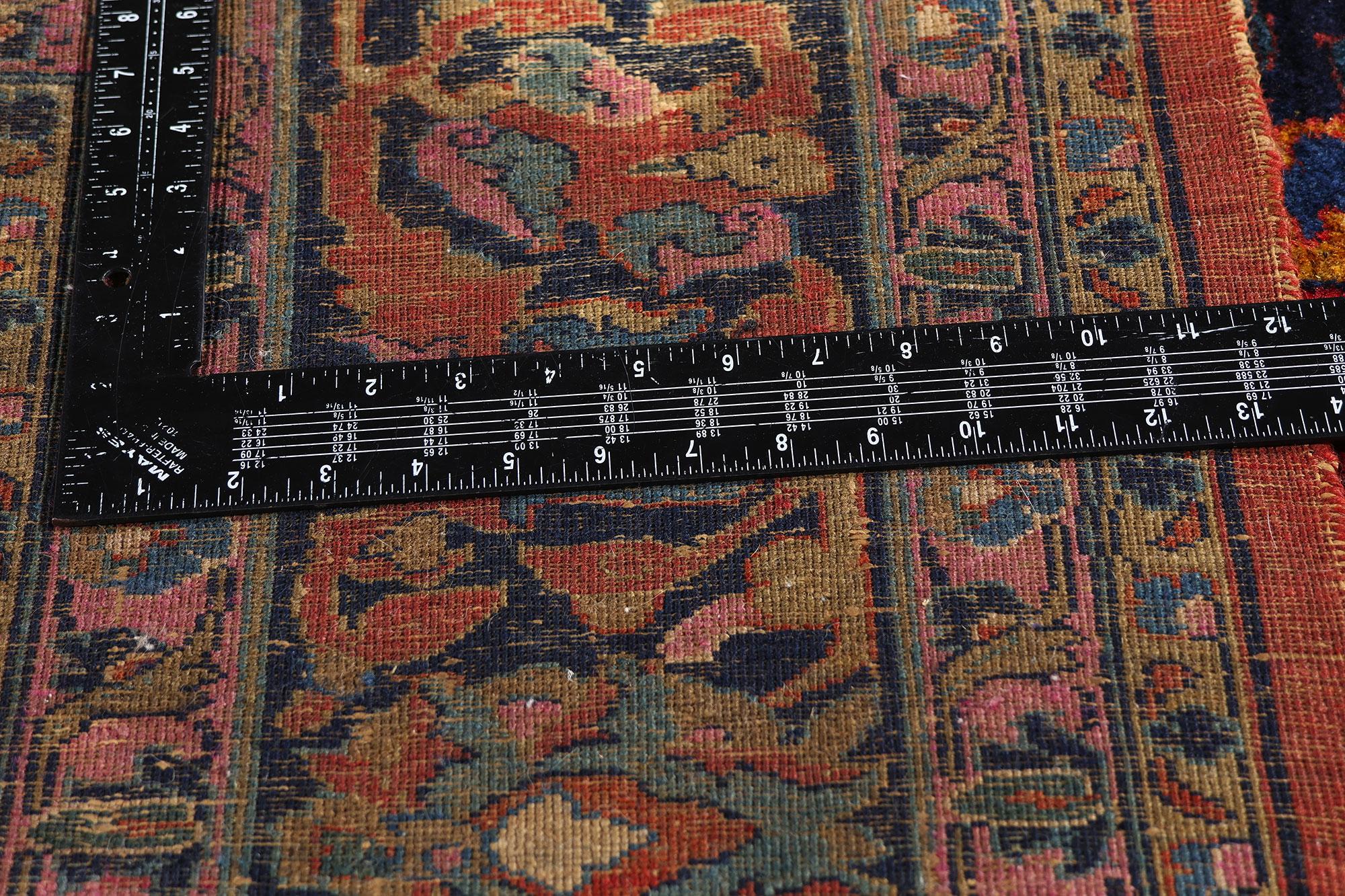 Wool 1920's Persian Mohajeran Sarouk Carpet with Modern Style For Sale
