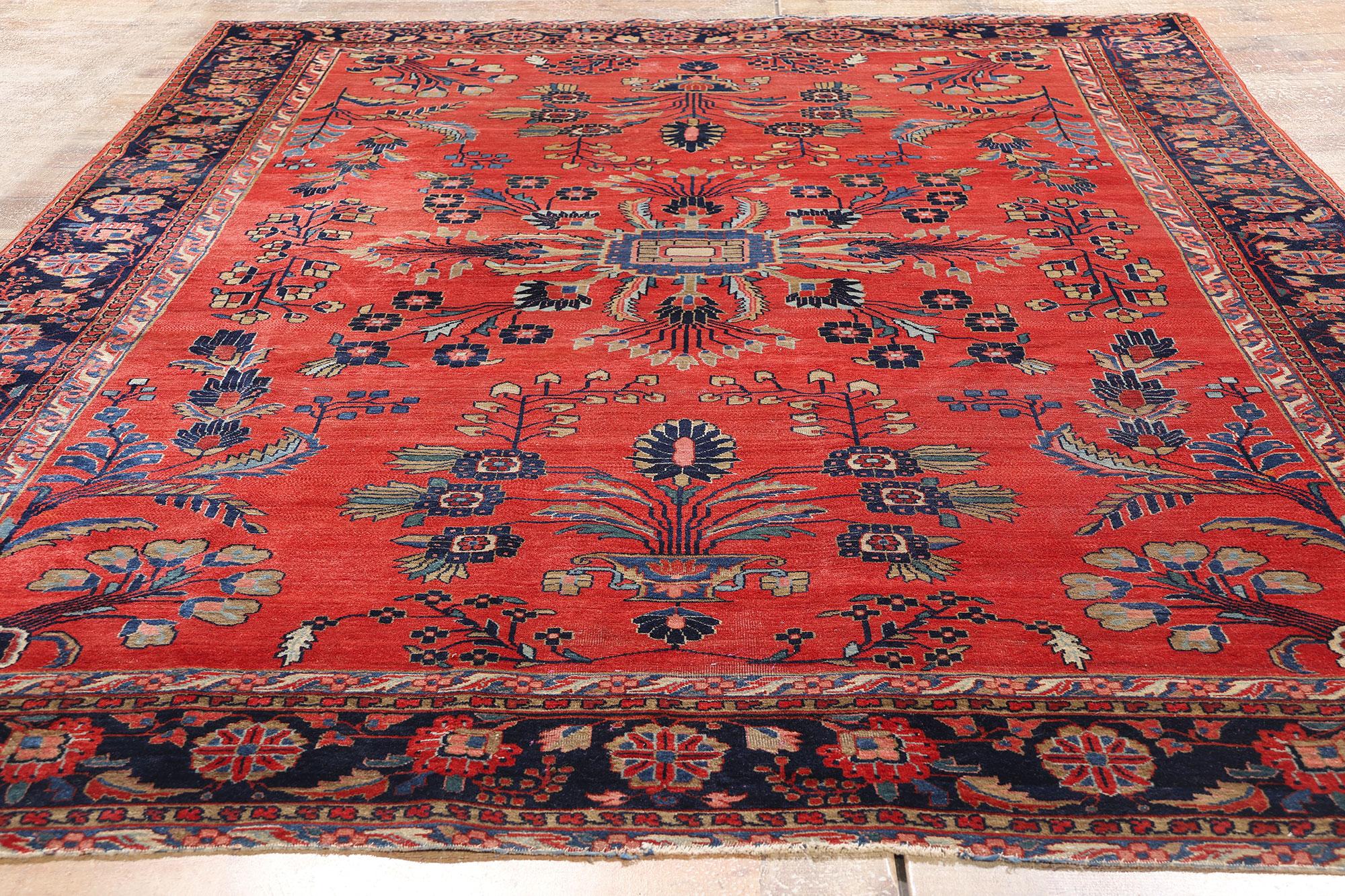 Tappeto persiano Mohajeran Sarouk del 1920 con stile moderno in vendita 1