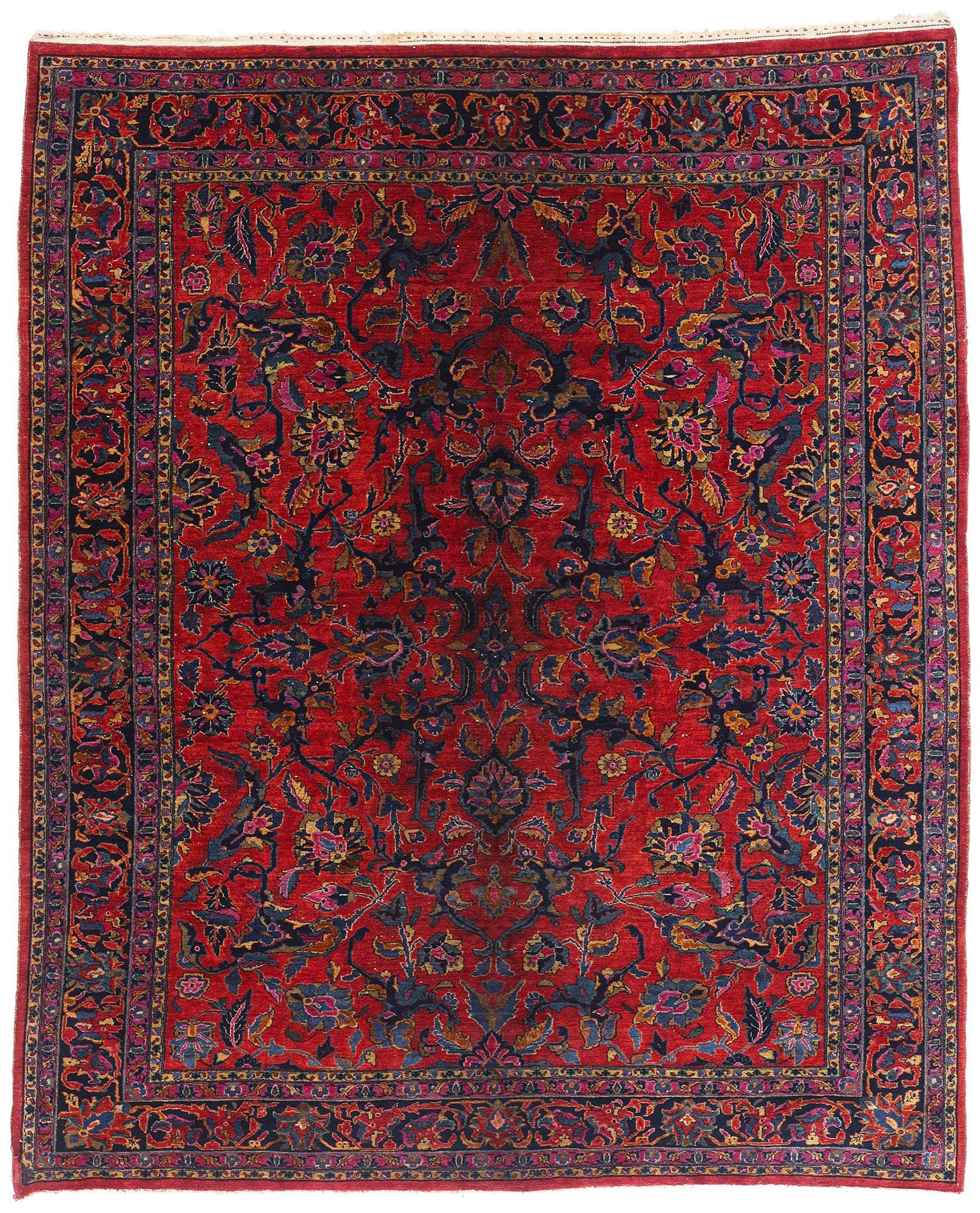 1920's Persian Mohajeran Sarouk Carpet with Modern Style For Sale