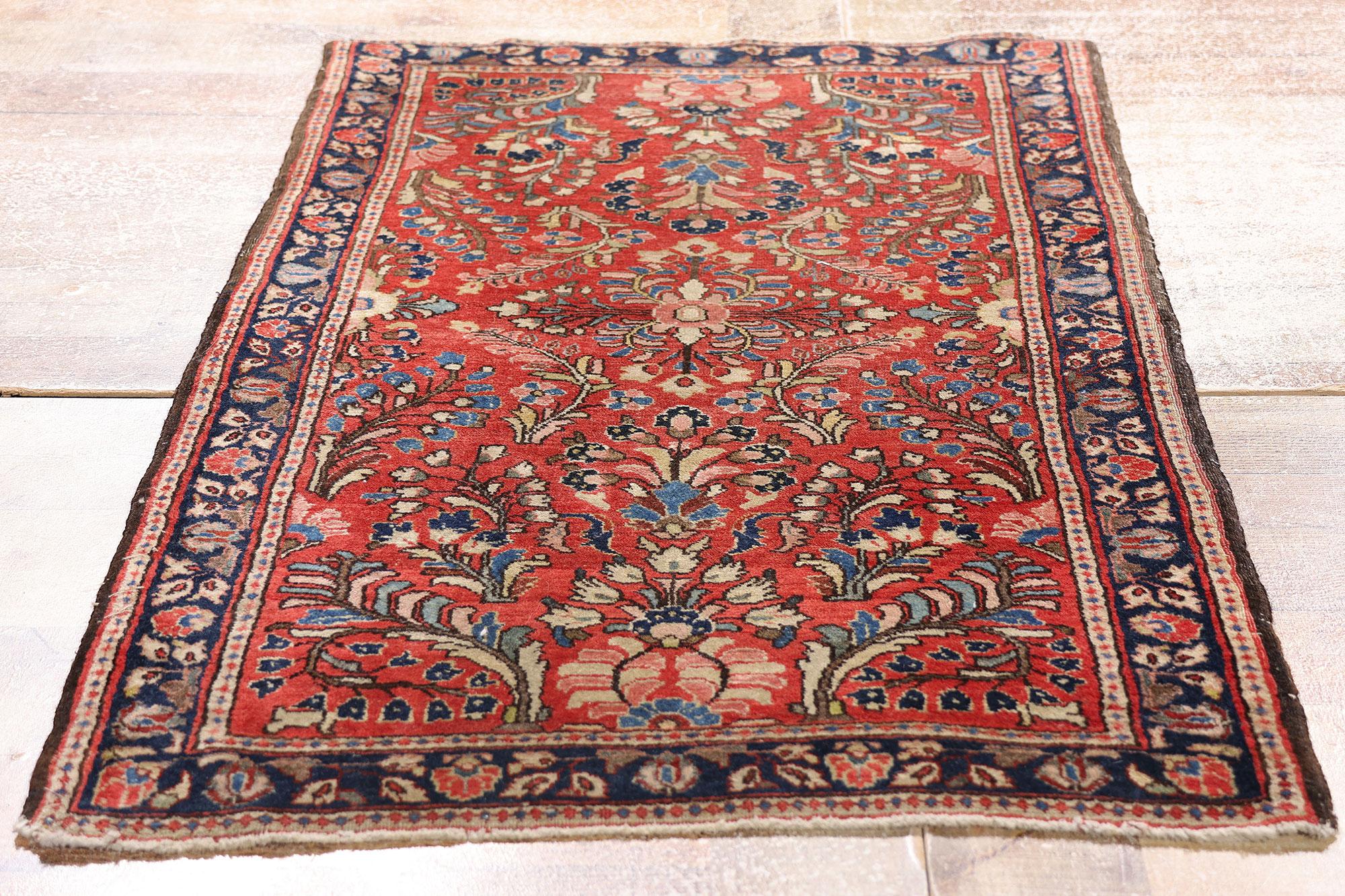 Wool 1920's Persian Sarouk Carpet with Modern Style For Sale