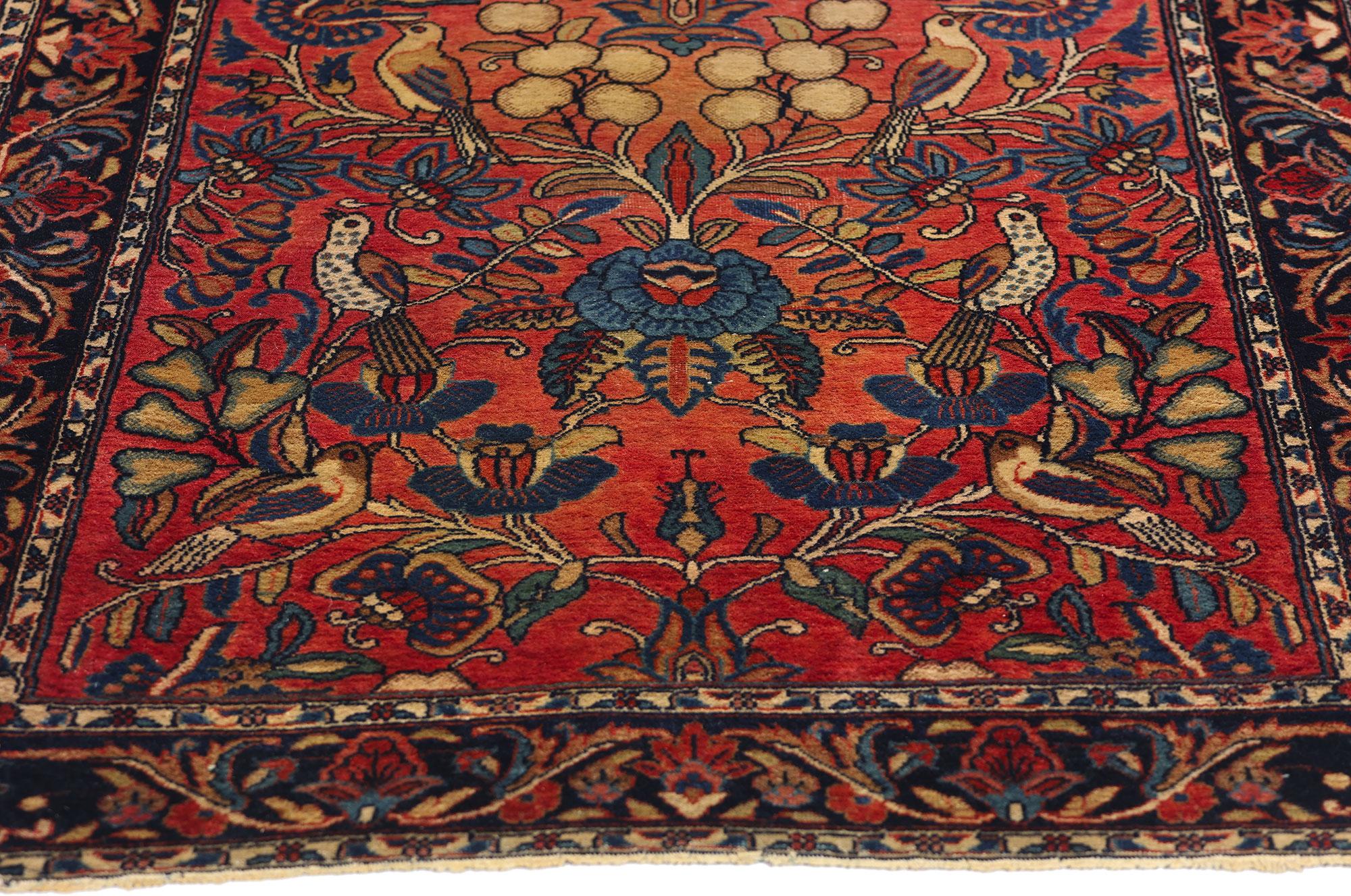 Aesthetic Movement 1920's Persian Sarouk Carpet with Traditional Style For Sale
