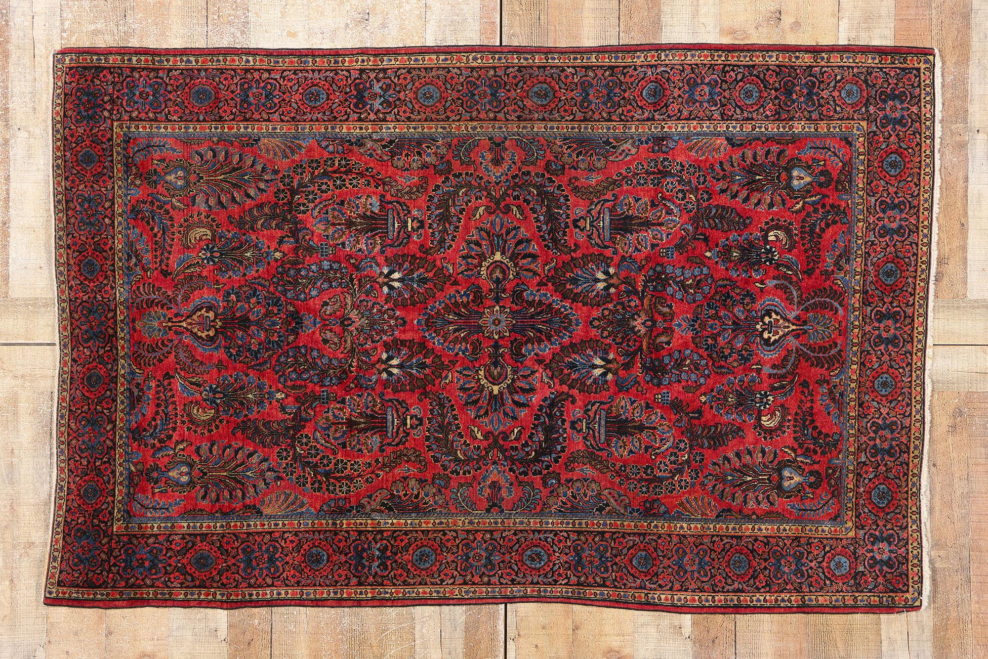 Persischer Sarouk-Teppich aus den 1920er Jahren im traditionellen Stil im Angebot 2