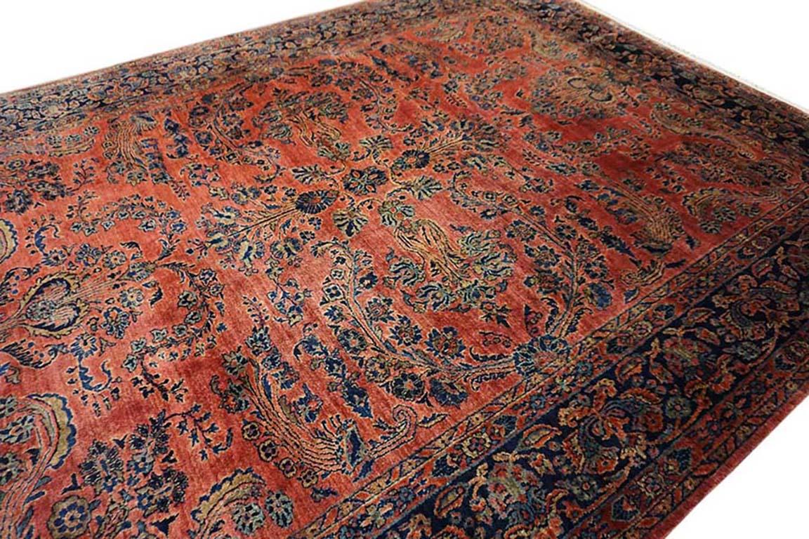 Wool 1920s Persian Sarouk Mohajeran Carpet For Sale
