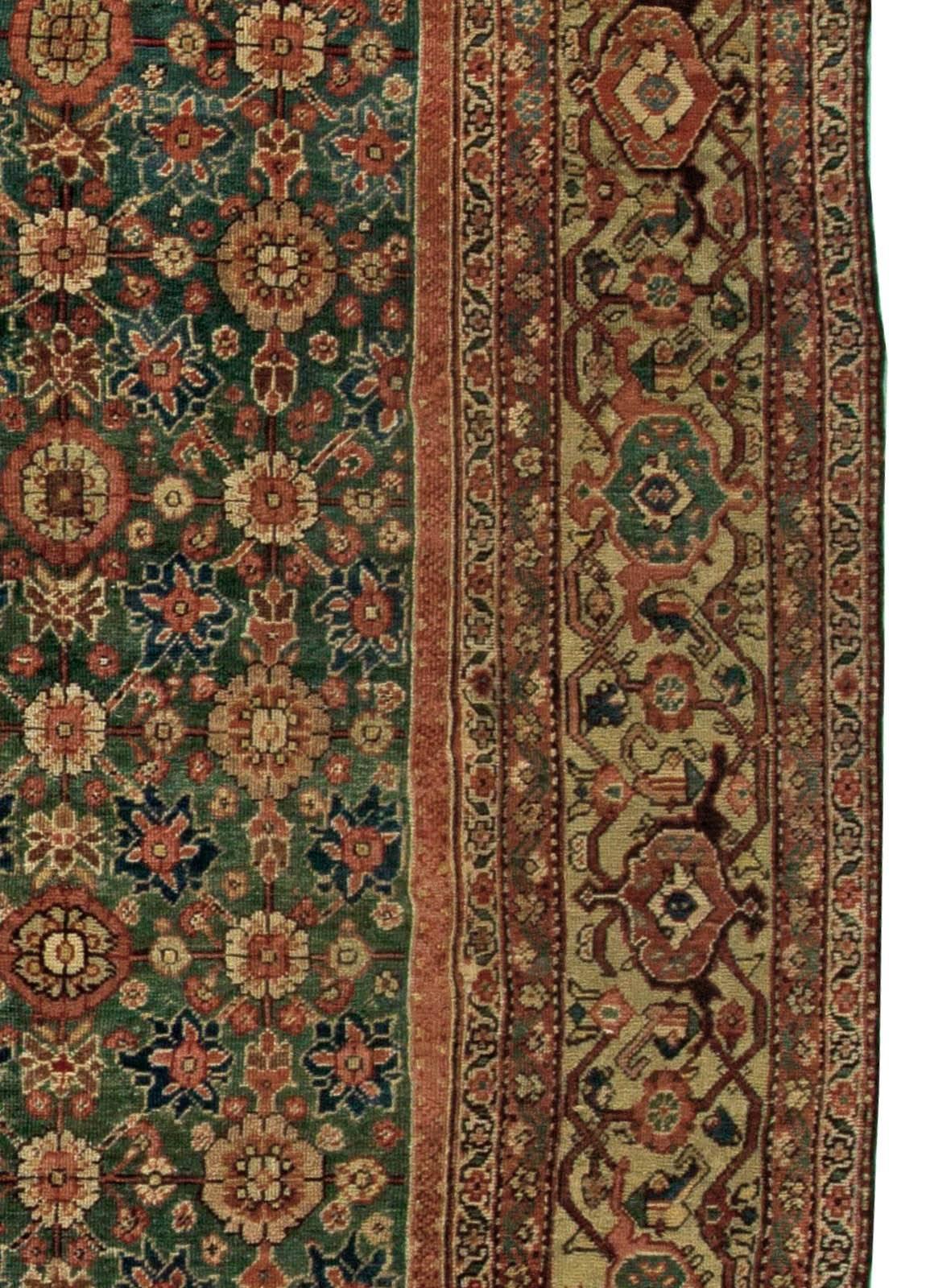 1920s Persian Sultanabad Handmade Wool Rug In Good Condition For Sale In New York, NY