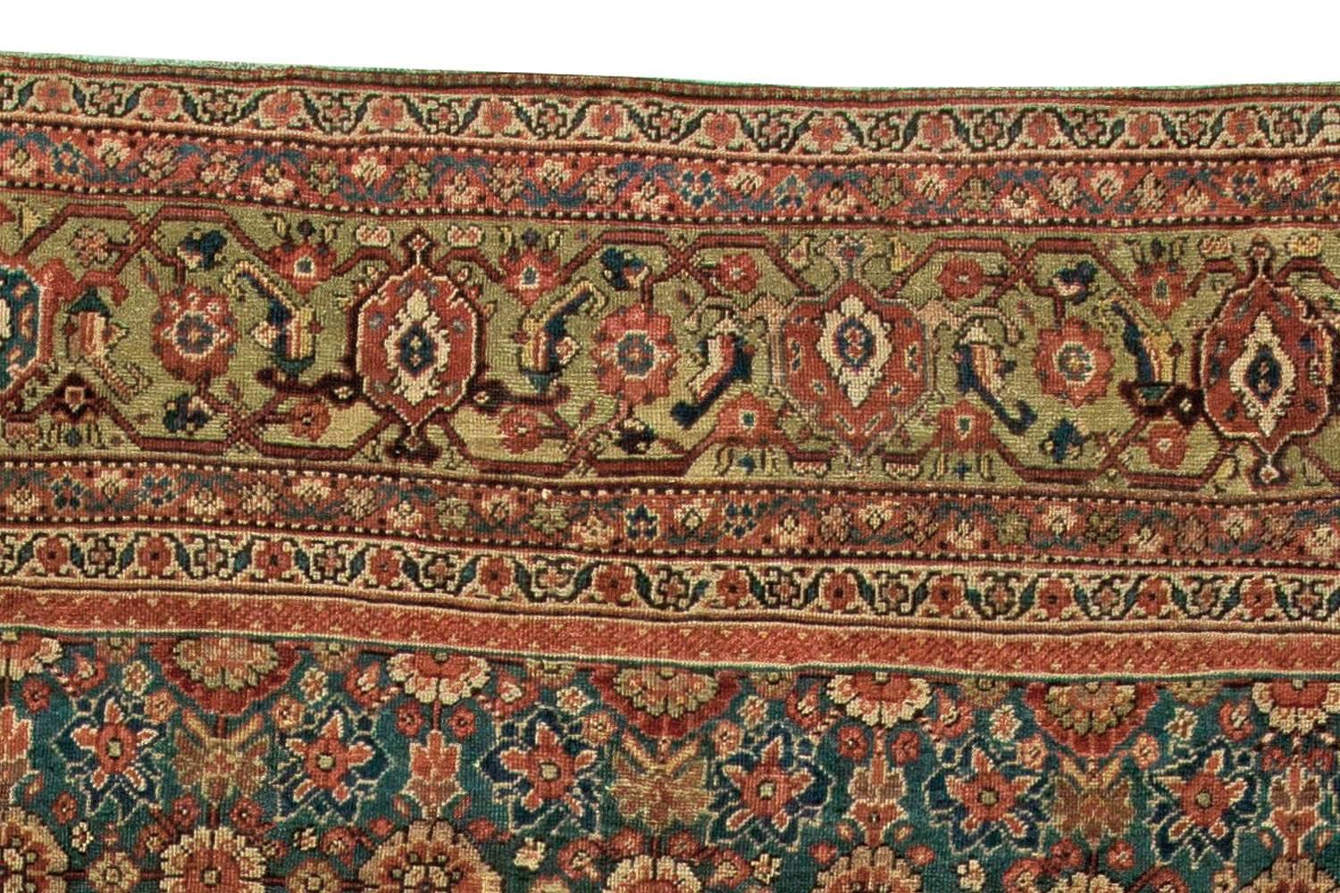 1920s Persian Sultanabad Handmade Wool Rug For Sale 1