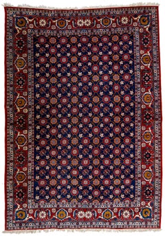 1920s Persian Tabriz Wool Rug Adorned with Lavish Floral Pattern