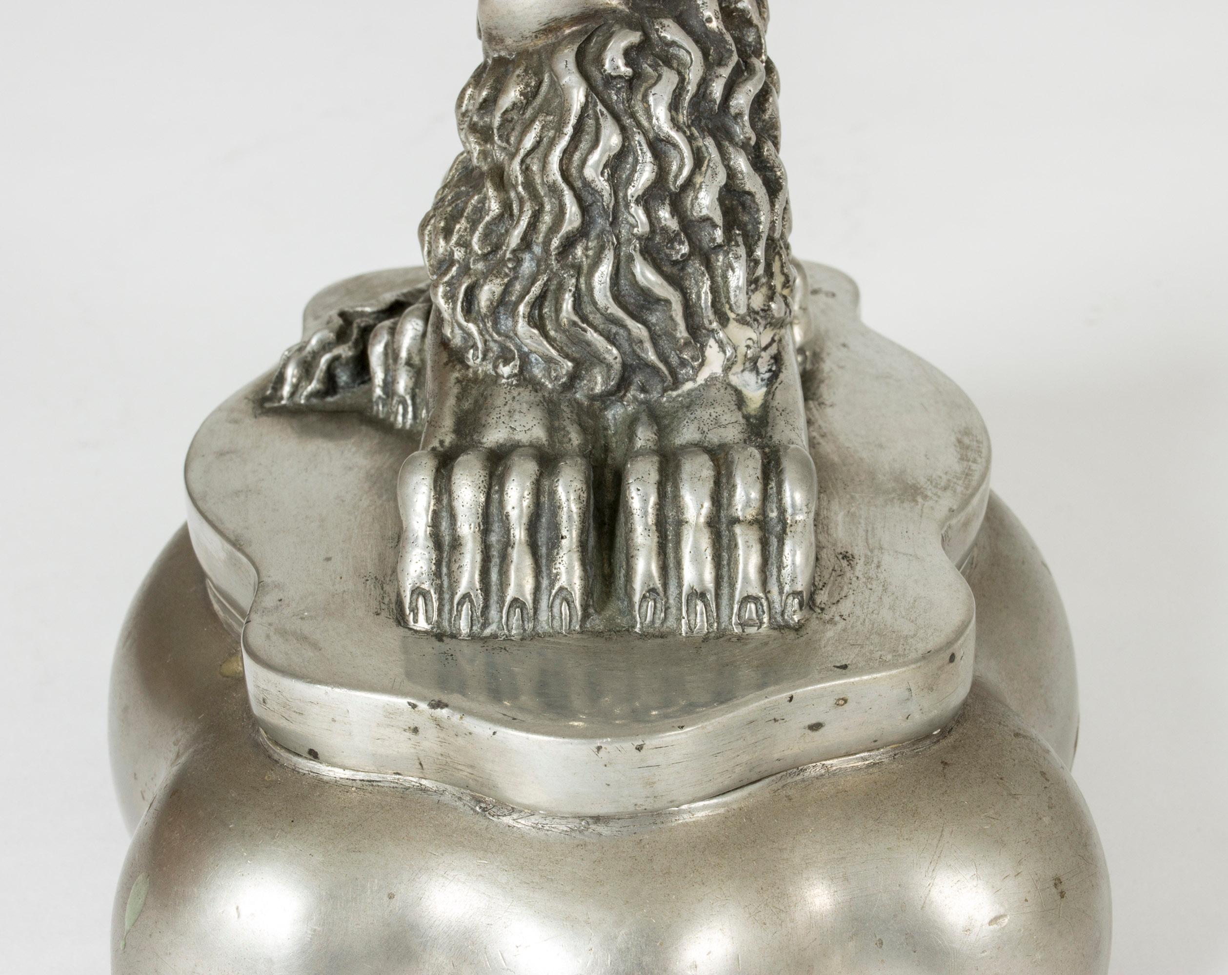 1920s Pewter Inkwell by Anna Petrus In Good Condition In Stockholm, SE