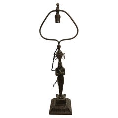 1920er „Pharaon“-Tischlampe aus Bronze